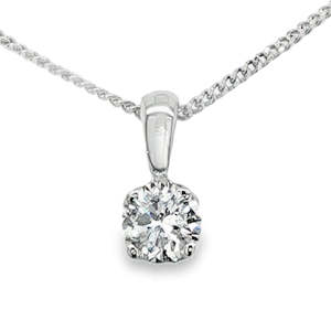 Pendants Necklaces: 9ct White Gold 0.50ct Lab Grown Diamond Pendant