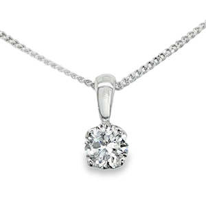9ct White Gold 0.38ct Lab Grown Diamond Pendant