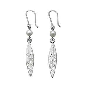 Pearl Jewellery: Karen Walker Sterling Silver Leaf Earrings