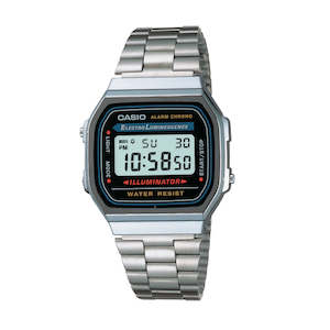 Casio Alarm Vintage Series Silver/Black Watch A168WA-1W