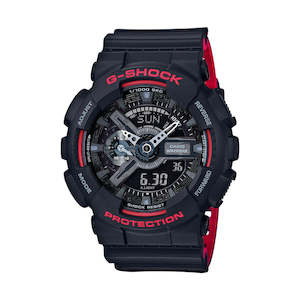 Casio: Casio Gs Ana/Dig 200M Wr Stopwtch,Blk/Red