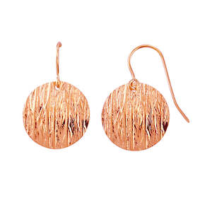 Sale: Bark Textured Disc Drop Earrings