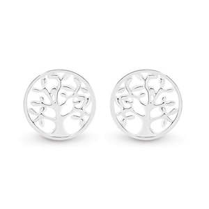 Silver Tree of Life Stud Earrings