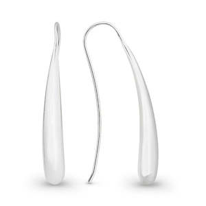 Valentines Day: Silver Eggplant Drop Earrings