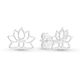 Silver Lotus Flower Stud Earrings
