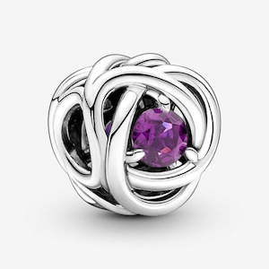 Charms: Pandora February Crystal Birthstone Eternity Circle Charm