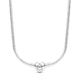 Snake Chain Sterling Silver Necklace With Heart Clasp