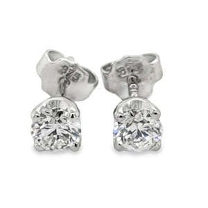 9ct White Gold 0.56ct Solitaire Round Brilliant Cut Lab Grown Diamond Ear Studs