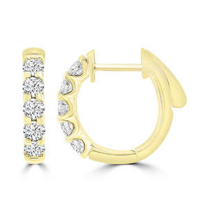 Lab Grown Diamonds: 18ct Yellow Gold Lab Grown Diamond Huggies Earrings 1.00ct