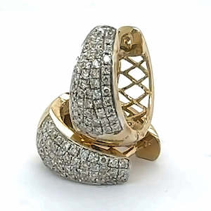 Diamond Earrings: 9ct Yellow Gold Diamond Huggies Earrings 0.50ct