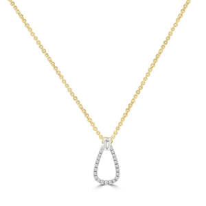 9ct Yellow Gold Diamond Pendant & Chain 0.10Ct HI/I1 40-50Cm Adjustable