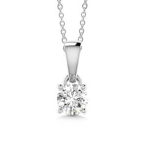 18ct White Gold Diamond Solitaire Pendant (Chain Not Included)