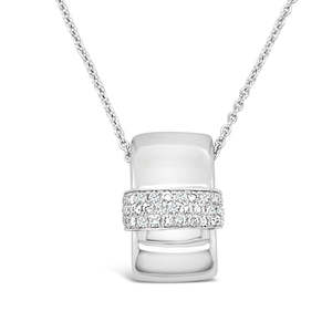 18ct White Gold Diamond Set Pendant 0.23Ct