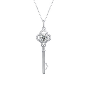 Necklace: [Key] 1.0 carat Moissanite Necklace in Sterling Silver
