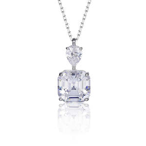 [Ice Cube] Cubic Zirconia Necklace in Sterling Silver