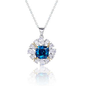 [Ice Blue] Cubic Zirconia Necklace in Sterling Silver