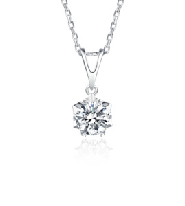 [Classic Snowflake] Moissanite Necklace in Sterling Silver