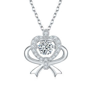 [Fireworks] 0.5 Carat D Color Moissanite Necklace in Sterling Silver