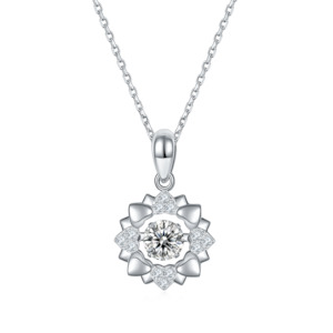 Necklace: [Happiness] 0.5 Carat D Color Moissanite Necklace in Sterling Silver