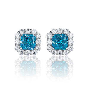 [Ice Blue] Cubic Zirconia Earrings in Sterling Silver