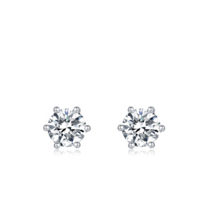[Classic Six-claws] Moissanite Earrings in Sterling Silver