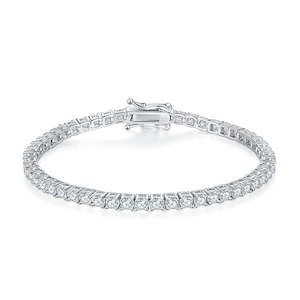 Classic Four-claws Moissanite Tennis Bracelet in Sterling Silver