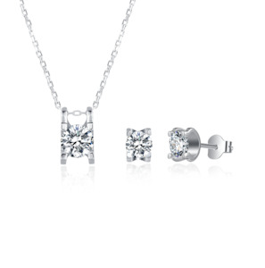 [Classic Bull Head] Moissanite Jewelry Sets in Sterling Silver