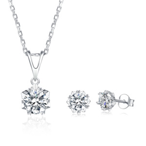 [Classic Snowflake] Moissanite Jewelry Sets in Sterling Silver