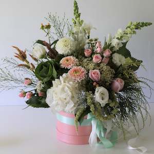 Floral Arrangements: Blushing Beauty Hatbox