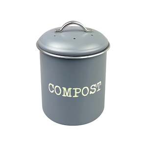 Storage: Compost Bin Bench Top 135x150mm with Filters Brenton Grey