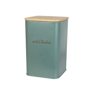 Storage: Storage Jar Hot Chocloate 140x95mm Square Sage Green