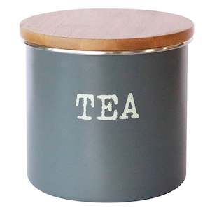 Storage: Storage Jar Tea Round 700ml with Bamboo Lid Brenton Grey