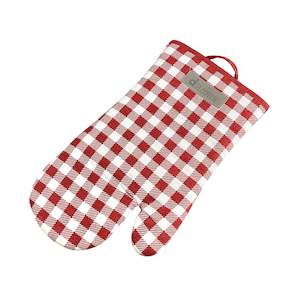 Oven Glove 300x150mm Red Check