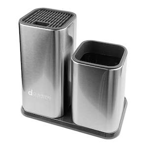 Knife Block & Utensil Holder with Chopping Board Stand