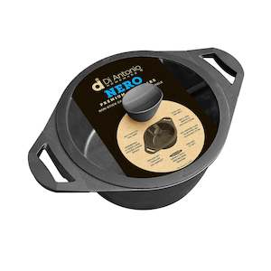 Aluminium: Casserole 240x115mm Cast Aluminium with Lid Nero Black