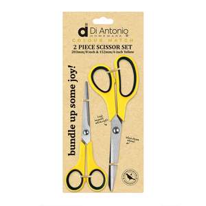 Kitchenware: Scissor Set 2pc 203mm (8") & 152mm (6") S/S Yellow