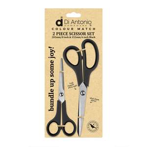 Kitchenware: Scissor Set 2pc 203mm (8") & 152mm (6") S/S Black