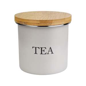Storage Jar Tea Round 700ml with Bamboo Lid Birchwood