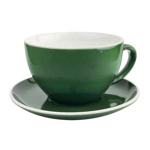 Tableware: Cup & Saucer 280ml Green Porcelain Trudeau