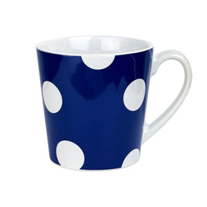 Tableware: Mug 330ml Polkadot Blue Stoneware