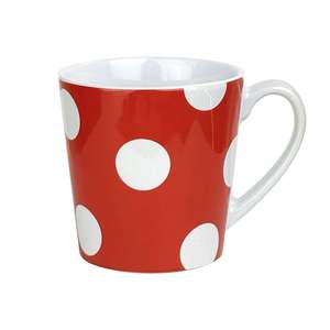 Tableware: Mug 330ml Polkadot Red Stoneware