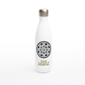 Products: Dice Legenz Royal Seal and Logo (White 17oz Stainless Steel Water Bottle) Dice Legenz