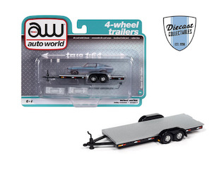 Auto World 4 Wheel Trailer - Silver Diecast Collectables