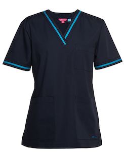 Medical: JB's Ladies Contrast Scrubs Top - 4SCT1