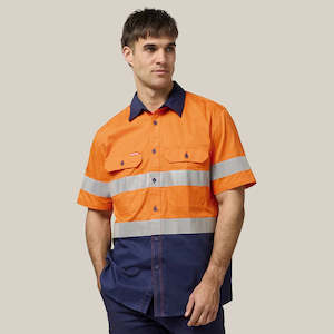 Trades: Koolgear Hi-Visibility Two Tone Ventilated Short Sleeve Shirt with Tape - Y07735