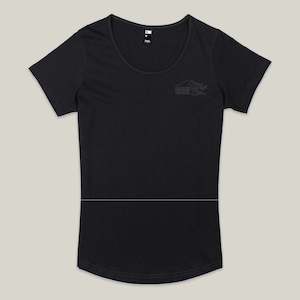 Oogah Rodders: Oogah Rodders Womens Black Tee - Black print - OOGAH001