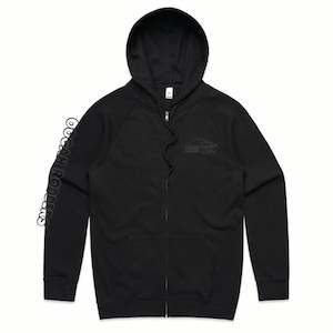 Oogah Rodders: Oogah Rodders Black Full Zip Hoodie - Black Print - OOGAH010
