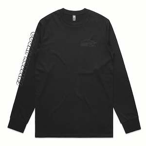 Oogah Rodders: Oogah Rodders Black Long Sleeve Tee - Black Print - OOGAH011