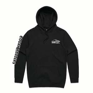 Oogah Rodders Black Hoodie - White Print - OOGAH004