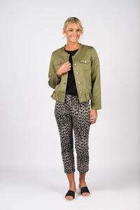 Products: Jacket With Frill Hem Sage – Vassalli